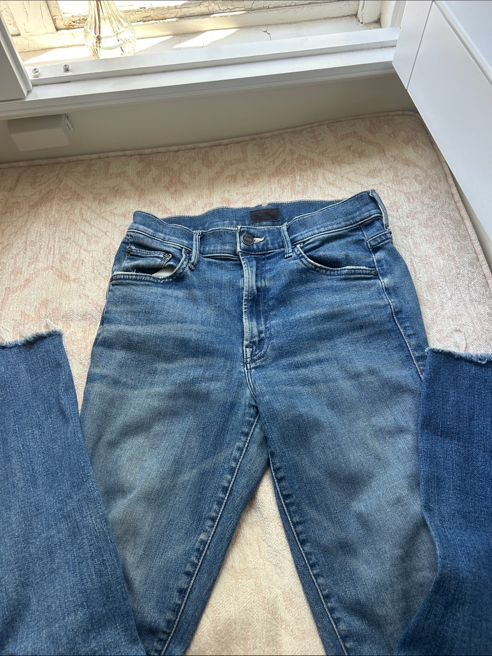MOTHER Women's Skinny Jeans in Blue Wash